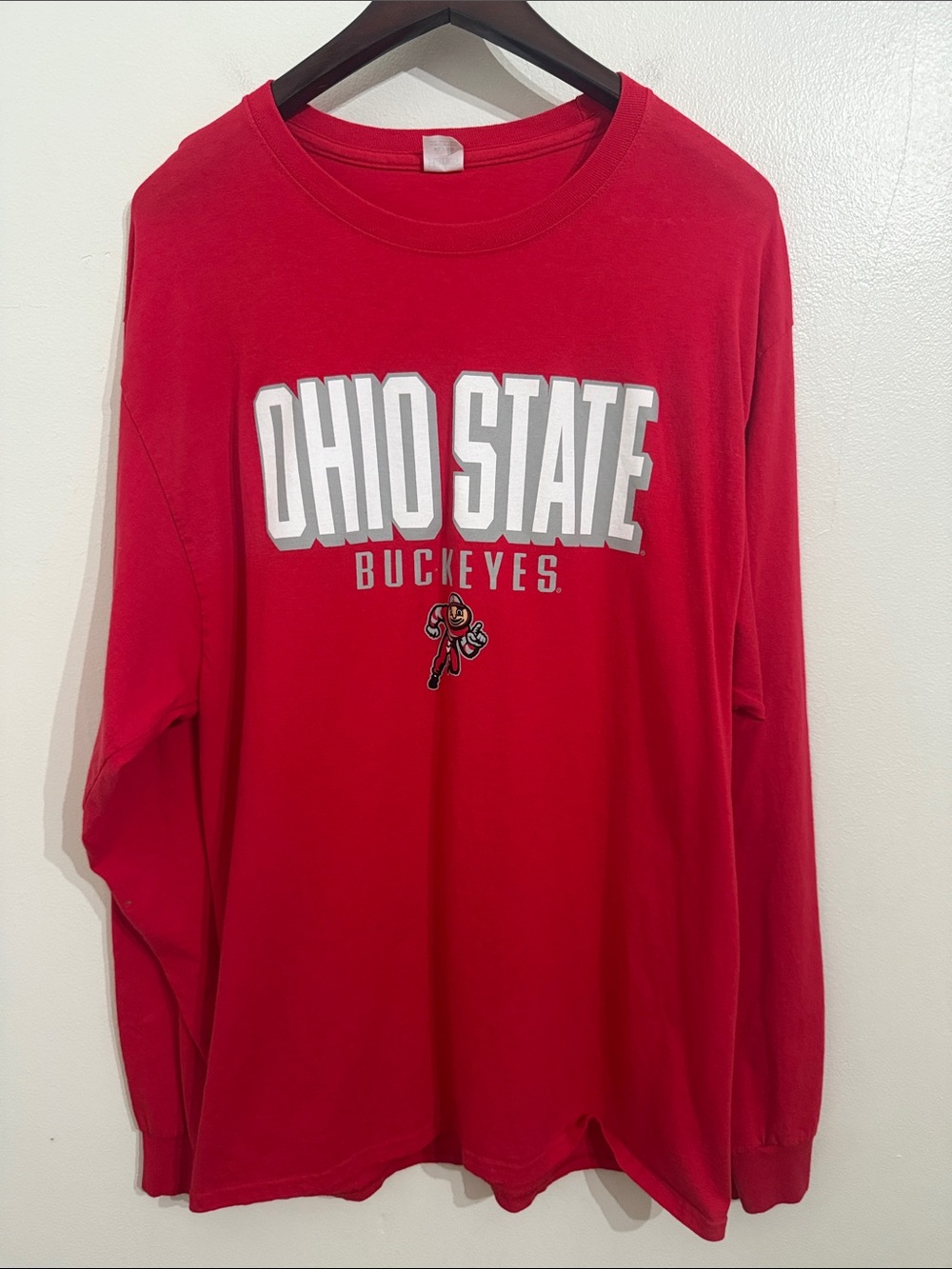 Hanes Ohio State Buckeyes Long-Sleeve Shirt Mens Extra Large Slim Fit